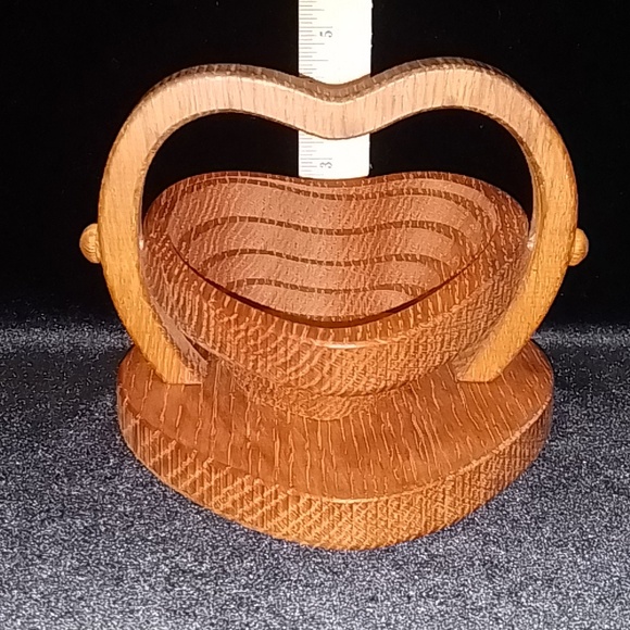 Lot of 2 Collapsible Heart shape wooden bowls - Picture 4 of 9